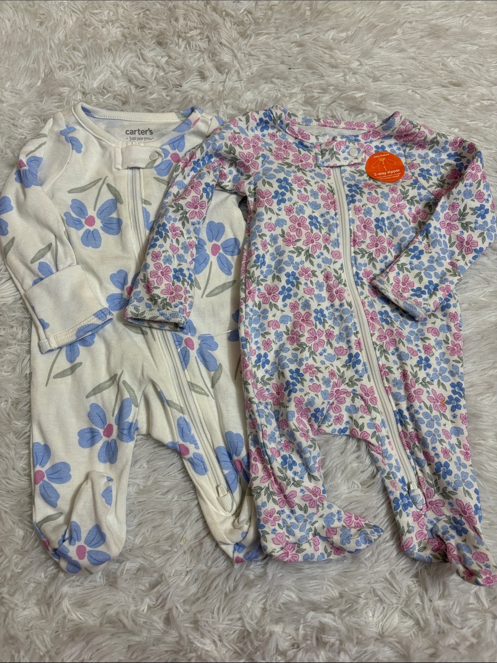 NWOT Carter’s Just One You Footed One Piece Long Sleeve Set Of 2 Size Newborn